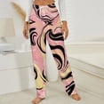 thumbnail image 3 of Abstract Swirl Pattern Print Winter Female Pants Flannel High Waist Women Pants Lady Warm Straight Leg Plush Trousers, 3 of 7