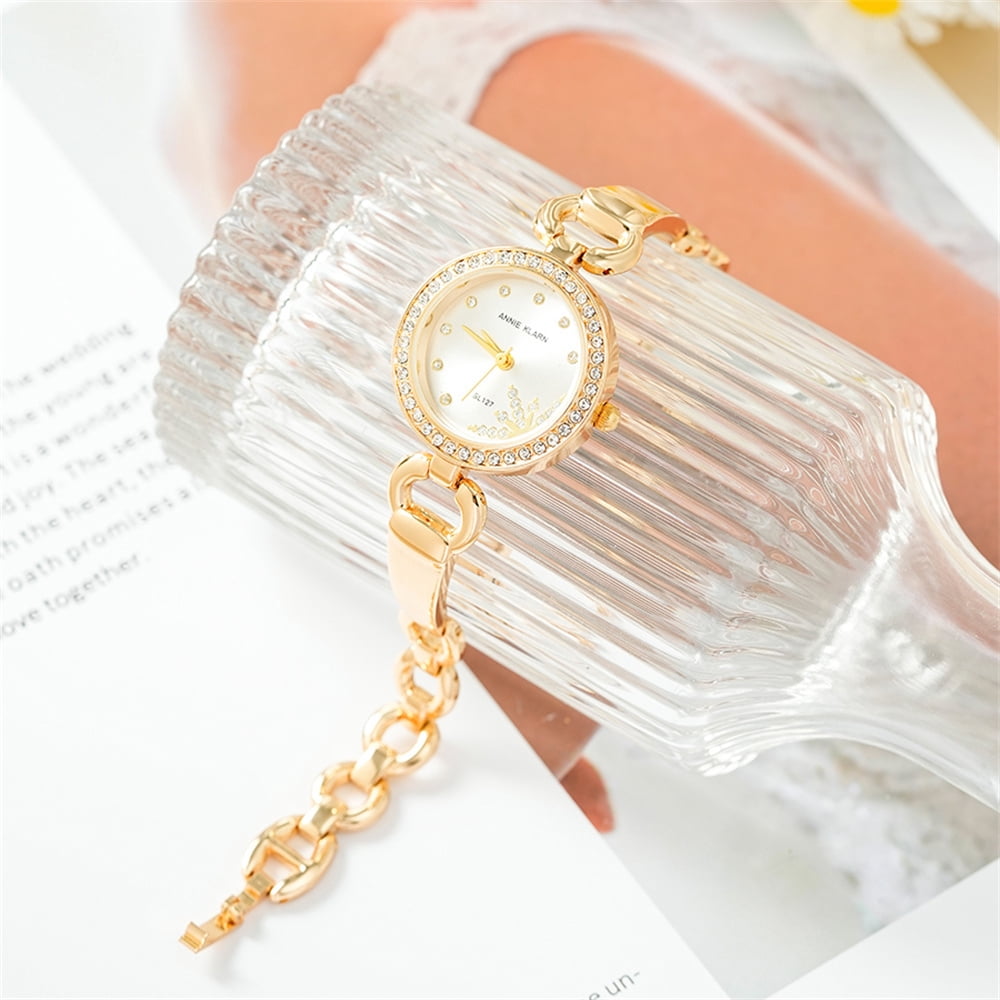 Gold Watches for Women Luxury Diamond Quartz Female Wristwatch Fashion Ladies Watch with Gift Box