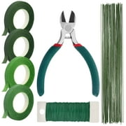 Paxcoo Floral Tape and Floral Wire Arrangement Tools Kit with Wire Cutter 26 Gauge Stem Wire and 22 Gauge Paddle Wire for Bouquet Stem Wrap Florist