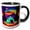 Black/White, variant on 3drose, Green Tent in the Mountains at Night. Happy Camper Inspirational Gift, 11oz Mug