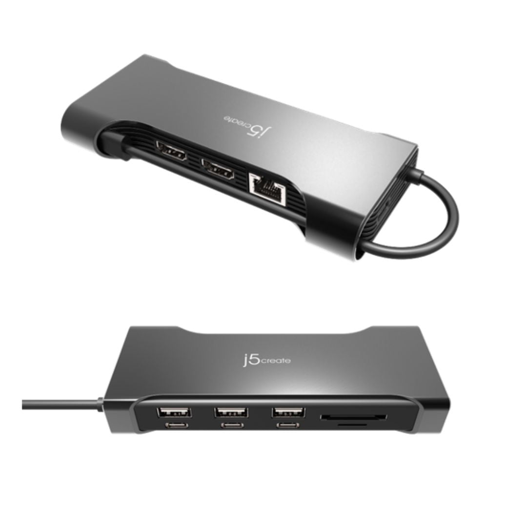 j5create Flexible Ports USB-C Dual 4K60 HDMI Hub Pro 12 in 1, JCD367