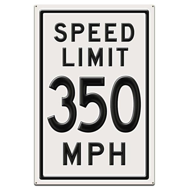 Pasttime Signs DHTR007 28 x 42 in. 350 Speed Limit Custom Shapevintage