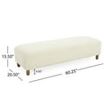 thumbnail image 3 of GDF Studio Elegant Upholstered Ottoman with Foam Cushion, White, 3 of 8