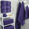 thumbnail image 2 of American Soft Linen Luxury 4 Piece Bath Towel Set, 100% Cotton Turkish Towels for Bathroom, Purple, 2 of 9