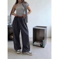 thumbnail image 4 of Women'S Wide Leg Sweatpants Baggy Straight Leg Sweat Pants with Pockets Dark Gray XL, 4 of 9