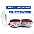 thumbnail image 4 of Pawtitas Foldable Dog Travel Bowls for Your Dog's Food and Water Pink Heart, 4 of 8