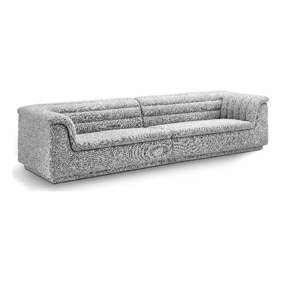 Meridian Furniture Cascade Grey Boucle Fabric Modular Sofa