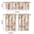 thumbnail image 6 of Pioneer Kitchen Curtains and Valance Set 36 Inch Tier Painting Watercolor Rose Flower 3 Pieces Set Dining Room Small Curtain Drapes Cafe Curtains Valance for Home Decor Rod Pocket, 6 of 6
