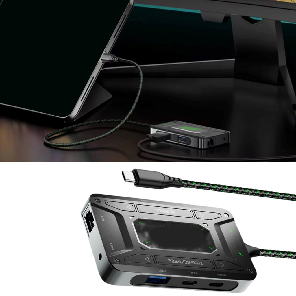 WINDLAND Earphones Converter For DS7/DS7Pro Headphone Adapter Docking Station 1000Mbps Ethernet PD100W and 5Gbps Data Transfer