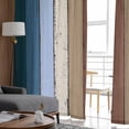 thumbnail image 4 of Blue Brown Semi Sheer Curtains 72 Inch Length 2 Panels Set, Farmhouse Wood Grain Vintage Vertical Striped Sheer Kitchen Curtain Privacy Voile Window Curtain for Living Room Bedroom Rod Pocket Drapes, 4 of 7