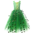 thumbnail image 7 of MEZZALL Girls Green Leaf Tulle Long Tutu Dress with Fairy Wings, Flower Headband, Leaf Arm & Elf Ears Full Outfit, Halloween Birthday Party Dress for Toddler Trendy Clothes Sets, 7 of 7