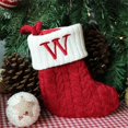 thumbnail image 1 of Calcetines de Navidad con letras del alfabeto, medias de punto de copo de nieve rojo, colgante de árbol de Navidad, decoraciones para el hogar, regalo de Navidad, 1 of 4