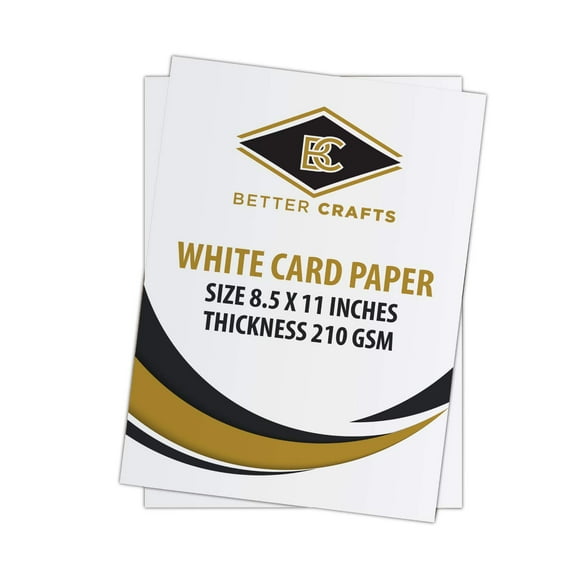 White Card Stock Paper, 8.5" x 11" -Office-School Supplies, Art Projects (5 Pack)