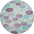 thumbnail image 2 of Addison Rugs Mayfield Premium Machine Washable Transitional Geometric Plum Round Rug, 8' x 8', 2 of 6