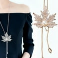thumbnail image 3 of Necklace Rhinestone Simple Alloy Maple Shape Necklace for Wedding, 3 of 7