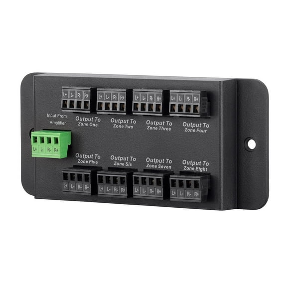 Monoprice 8 Zone Single Input Speaker Distribution Hub, Connect Up to 8 Pairs of Speakers to A Single Amplifier or Receiver