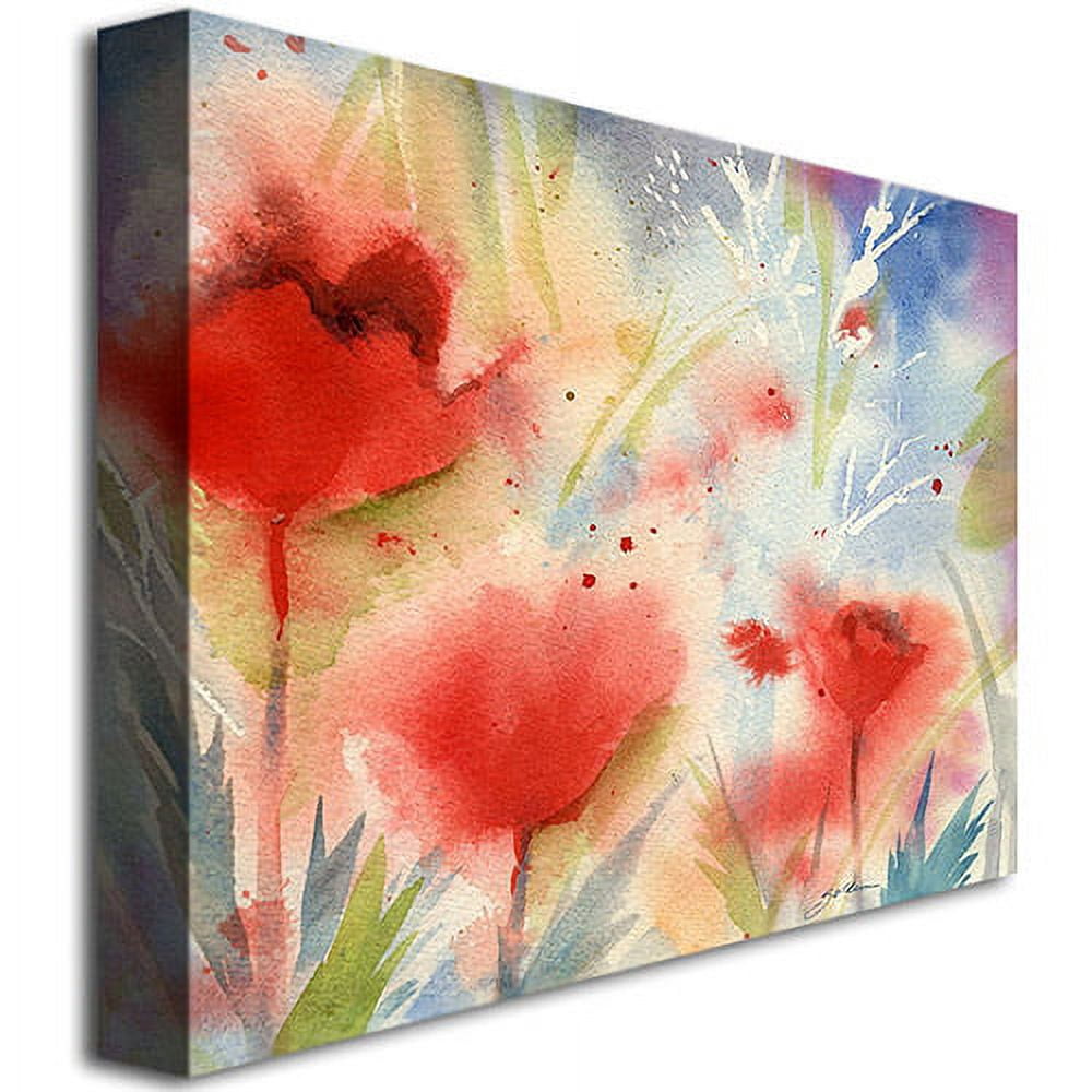 Trademark Art "Poppy Splash" Canvas Art by Sheila Golden