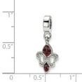 thumbnail image 2 of 925 Sterling Silver Reflections Preciosa Crystal Fleur De Lis Dangle Bead; for Adults and Teens; for Women and Men, 2 of 2