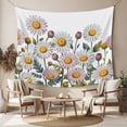 thumbnail image 2 of Botanical Flowers Tapestry for Bedroom Wall Hanging Tapestry, Watercolor Farmhouse Daisy Herbs Ceiling Backdrop Tapestries Poster Blanket Wall Decor for Teens Room Living Room Dorm 59" x 79", 2 of 8