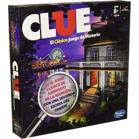 Clue Classic Mystery Board Game with Activity Sheet for Kids and Family Ages 8 and Up, 2-6 Players, Spanish Version