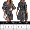 thumbnail image 2 of Vestido Con Cinturón Estampado de lunares Media manga Ocio Diario Corte holgado Estilo bohemio Vacaciones Cgtredaw para Mujer Negro T L, 2 of 5