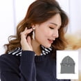 thumbnail image 5 of Simple Striped Women' Sunscreen Insert Casual with Hoodie Accessories Warm Elegant Detachable Collar Faux Collar for Females, 5 of 7
