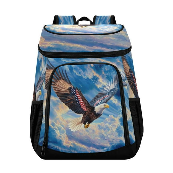 36 Can Capacity Insulated Backpack Cooler Lunch Bag for Picnics, Camping Eagle Flying