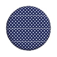 thumbnail image 3 of Spare Tire Cover, white Circles polka dot navyblue Wheel Cover Tire Covers for Trailers Car Truck Camper Universal Tire Covering Fits Diameter 14 inch, 3 of 7