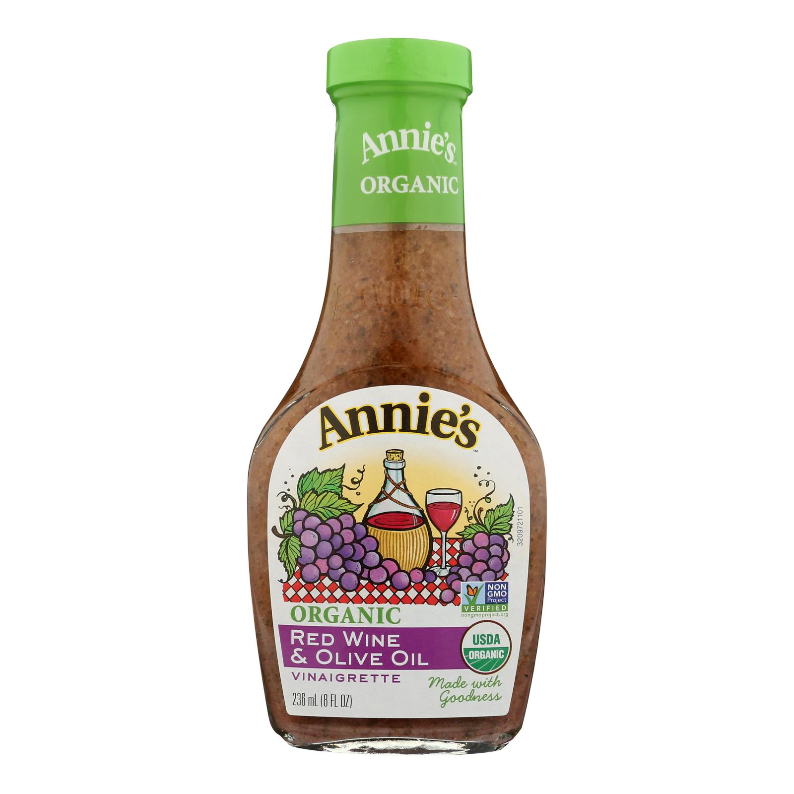 (6 Pack) Annie's Vinaigrette Organic Red Wine And Olive Oil, 8 Fl Oz