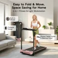 thumbnail image 4 of TKW 4-in-1 Walking Vibration Pad, Gift for Mom, Lightweight Under Desk Walking Pad Treadmill, 200–300 lbs Capacity, Low-Noise Motor, with Handle, Remote Control & Wheels, LED Display, 4 of 10