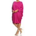 thumbnail image 2 of Women's Casual Plus Size Loose Fit Long Sleeve Dolman Style Midi Dress, 2 of 4