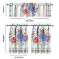 thumbnail image 6 of 36 Inch 3 Pieces Set Kitchen Window Curtains with Rod Pocket over Sink Pioneer Colorful Floral Small Window Cafe Curtains for Home Decor Rod Pocket Tier Drapes, 6 of 6