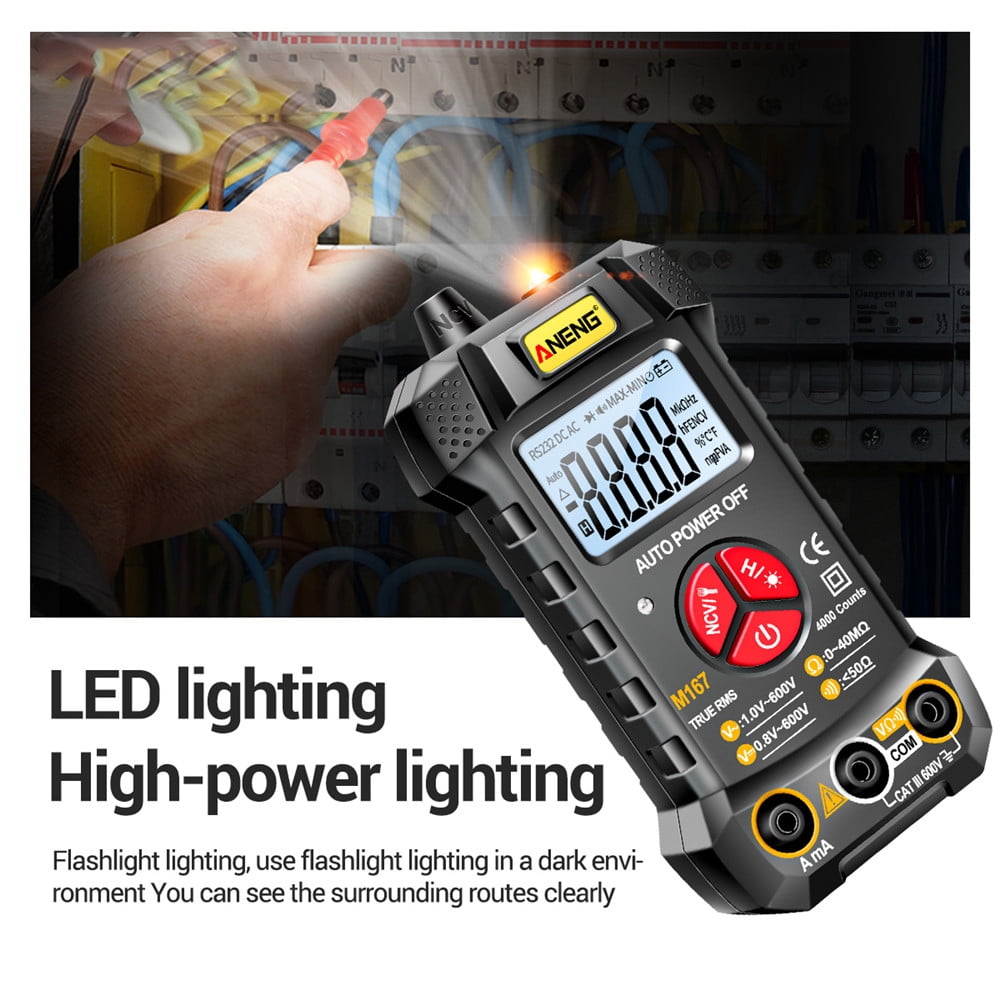 Miulika Multifunction Multimeter LCD Multimeter Diaplay 4000 Counts Digital Auto-Ranging Multimeter NCV Auto-Ranging Portable for Current