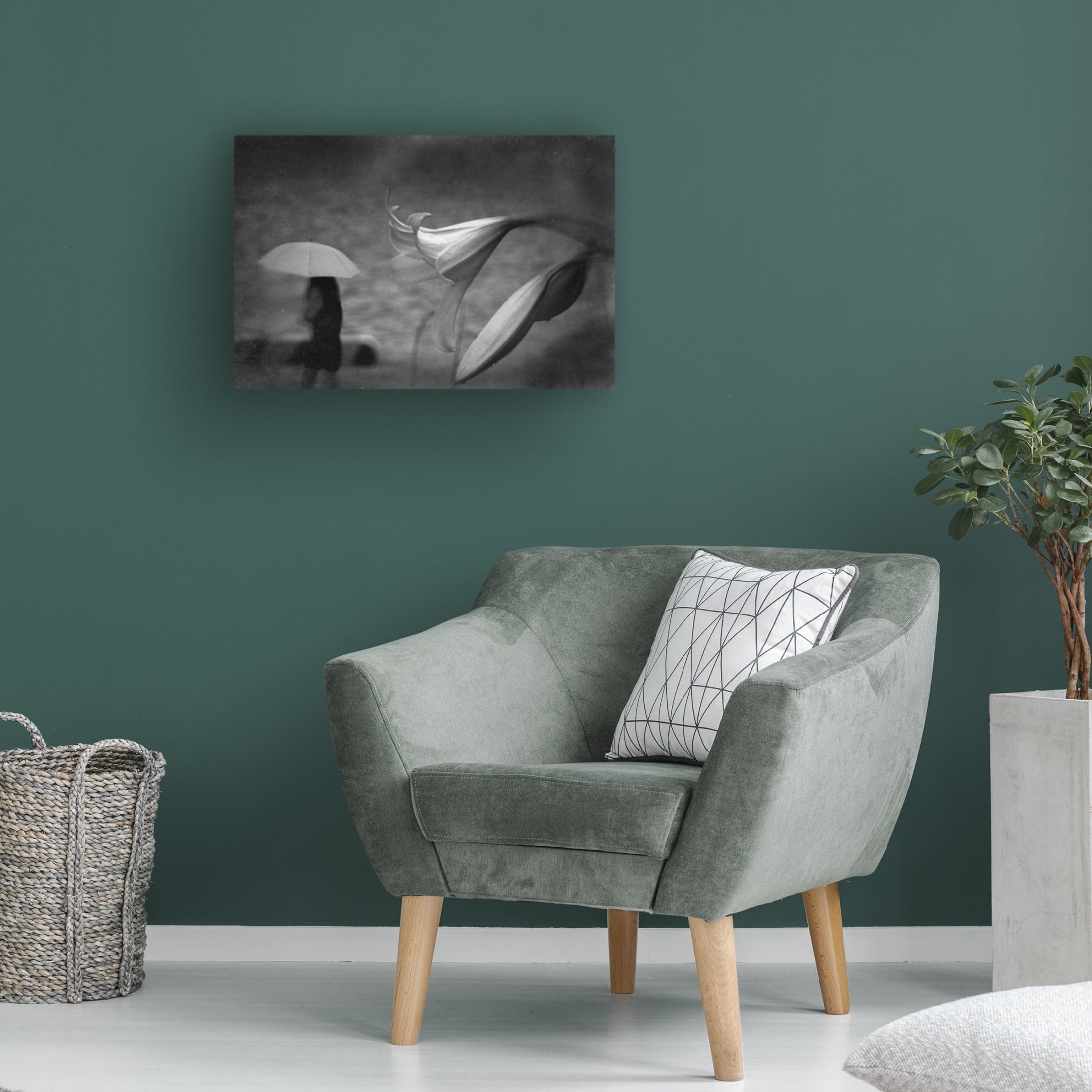 Canvas Wall Art - Teruhiko Tsuchida 'Rainy Floral' Wall Art for Living Room, Bedroom, or Office Décor by Trademark Fine Art - 24 x 16 Inches