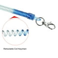 thumbnail image 4 of Uxcell Retractable Coil Spring Keychain Clasp with Key Ring 380mm, 2 Pack Plastic Spiral Stretchy Cord, Blue Green, 4 of 5