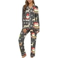 thumbnail image 2 of VBTAPA Womens Pajama Sets 2 Piece Lounge Outfits Christmas Printed Long Sleeve Button Down Shirts and Pants Matching Loungewear Holiday Party Sleepwear Xmas Gift 2025 Multicolor L, 2 of 6