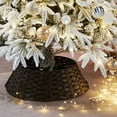 thumbnail image 4 of YIFUNIN 60cm Rustic Christmas Tree Collar, Woven Wicker Tree Base Stand Cover for Artificial Holiday Decoration Ring Skirt Basket, 4 of 8