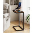 thumbnail image 4 of C Shaped End Table with  Station, Large Side Table Tiltable Desk with Storage Bag, TV Tray Under Couch Table with USB & Type-C Port, for Livingroom Bedroom Brown TB01BB090, 4 of 7