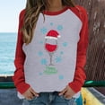 thumbnail image 2 of Tops for Women Spring Patchwork Fashion Printed Long Sleeves Round Neck Casual Lightweight Daily Work Holiday Blouses (Medium, Gray), 2 of 7