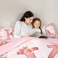thumbnail image 5 of Homewish Girl Personalized Gifts 7-Piece Twin Bedding Sets,Pink Latter K Bedding Comforter Set,Rustic Flower Butterflies Sheet Sets For Girls Teens,Lightweight Room Decoration Reversible, 5 of 9