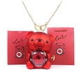 thumbnail image 6 of Engraved Heart Necklace with Real Rose Bear Giftbox, Preserved Rose Hug Bear Gifts for Women with Heart Necklace Gifts for Woman Christmas Valentines Day Birthday (Red Bear，Gold Necklace), 6 of 8