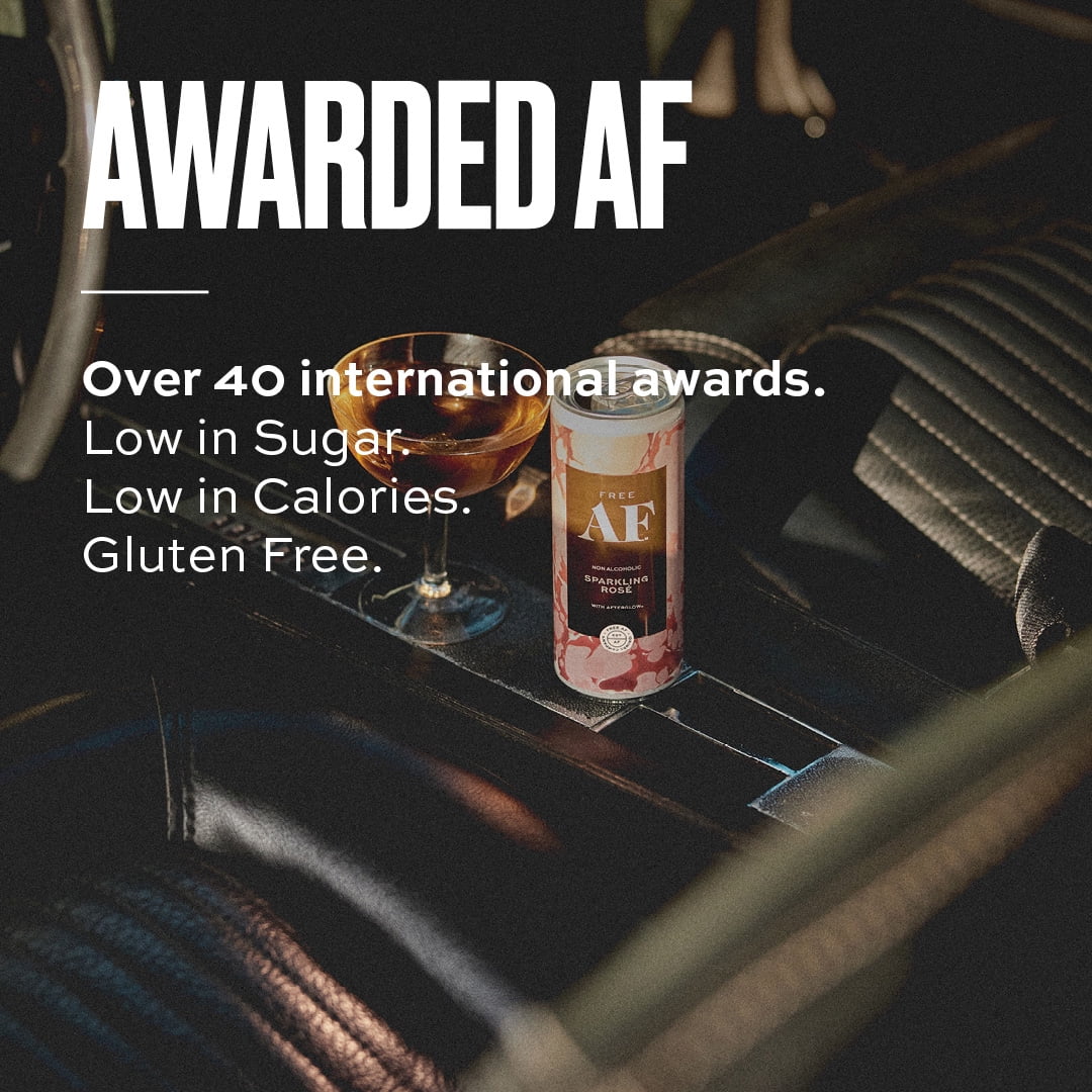 FREE AF Sparkling Rosé Non-Alcoholic Wine, Ready to Drink, 8.4 fl oz Can