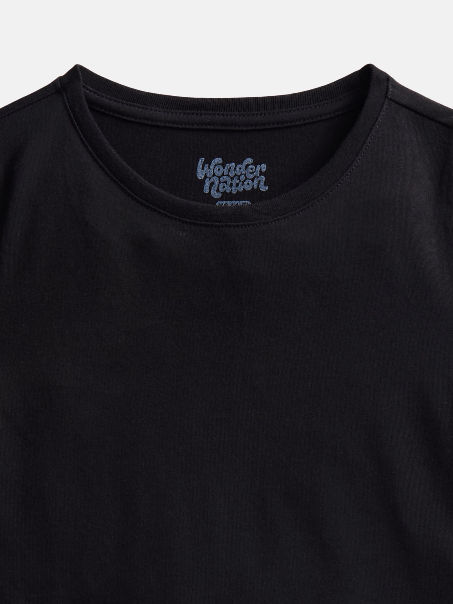Wonder Nation Girls Kid Tough Tee with Short Sleeves, Sizes 4-18 & Plus