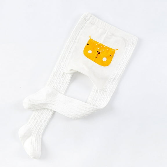 FAMTKT Toddler Girls Children's Pantyhose Cute Cartoon Pictures Non-slip Keep Warm Pantyhose Baby Socks Bottoming Socks, Tights for Girls( 12-24 Months, White )