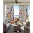 thumbnail image 6 of Watercolor Flowers Blackout Curtains for Bedroom Living Room Darkening Curtains 63 Inches Long Country Colorful Floral Bird Butterfly Window Curtain 2 Panels Set Window Treatment Drapes 42"x63", 6 of 9