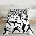 thumbnail image 2 of jejeloiu Baseball Gamer Game Full Size Comforter Sets,Boys Ball Sports Bedding Comforter Set,White Black Bedding Sets For Boys Teens,Super Cozy Room Decor Reversible,3pcs, 2 of 8