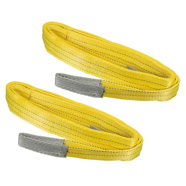 Uxcell 3" x 10 FT Lift Strap 2 Ply 6613lbs Capacity Webbing Lifting Moving Straps for Rigging Hoisting, 2 Pack Yellow