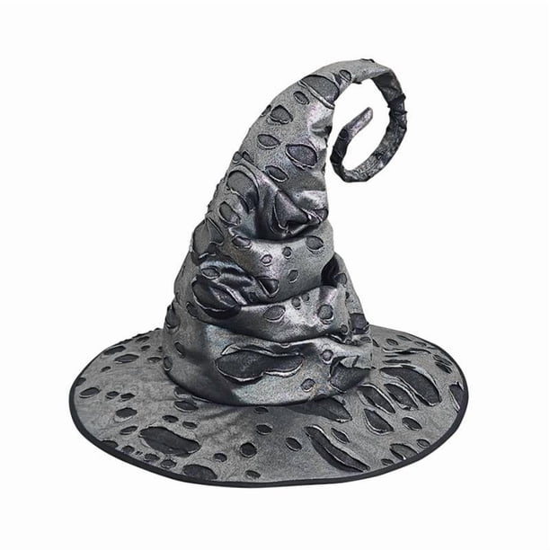 Sombrero de bruja para disfraces de Halloween, accesorios para fiestas de carnaval y juegos de rol. Plata