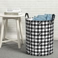 thumbnail image 5 of Goofa Black Tartan Plaid Printed Circular Hamper,Laundry Basket with Handles,Storage Baskets Foldable,Large Capacity Laundry Hamper-Small, 5 of 8