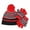 Red, variant on Promotion!Toddler Double Pom Pom Beanie with Gloves ,Baby Girl Winter hat Warm Soft Toddler Cap Cute Kids Knitted Beanie for Baby Boys 2-6 Years